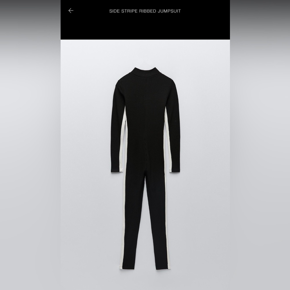 NWT: Zara Side Stripe Ribbed Jumpsuit